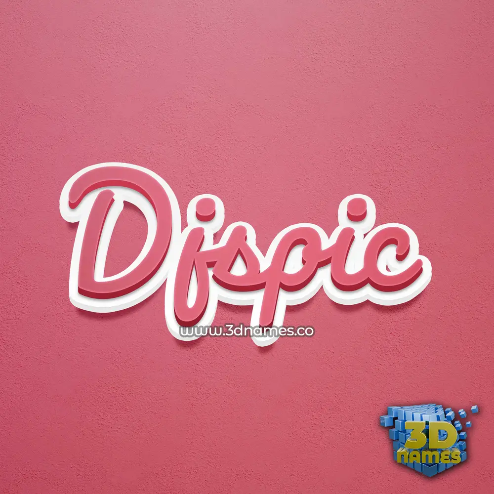 djspic in Red Scribble style - 3D name wallpaper