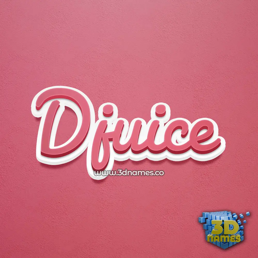 djuice in Red Scribble style - 3D name wallpaper
