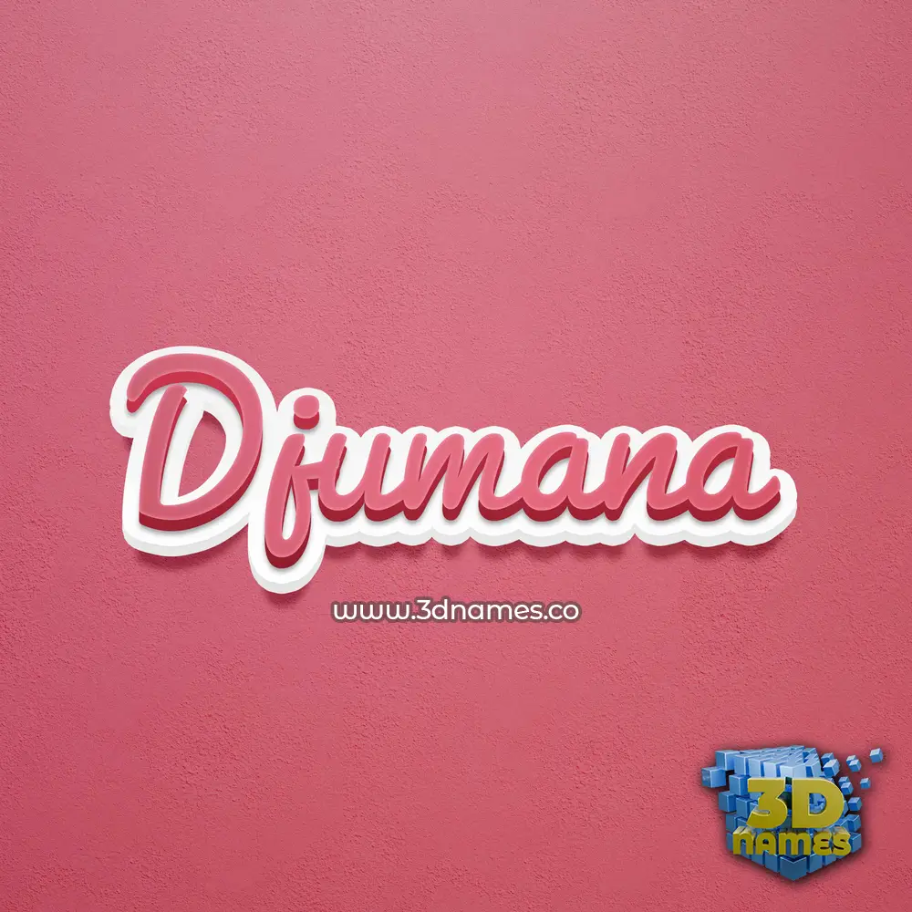 djumana in Red Scribble style - 3D name wallpaper