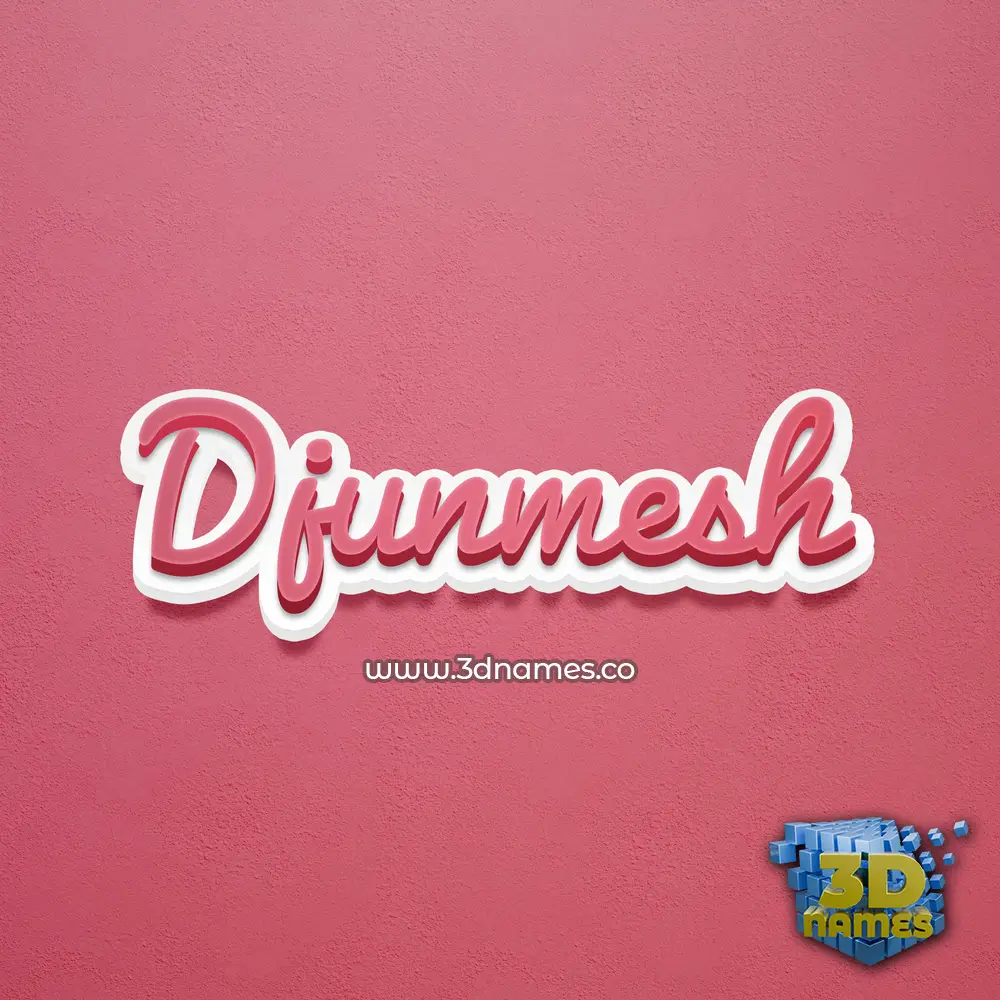 djunmesh in Red Scribble style - 3D name wallpaper