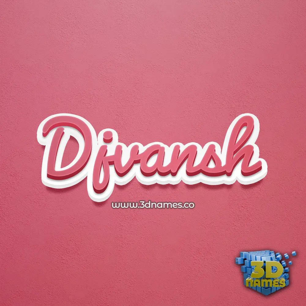 djvansh in Red Scribble style - 3D name wallpaper