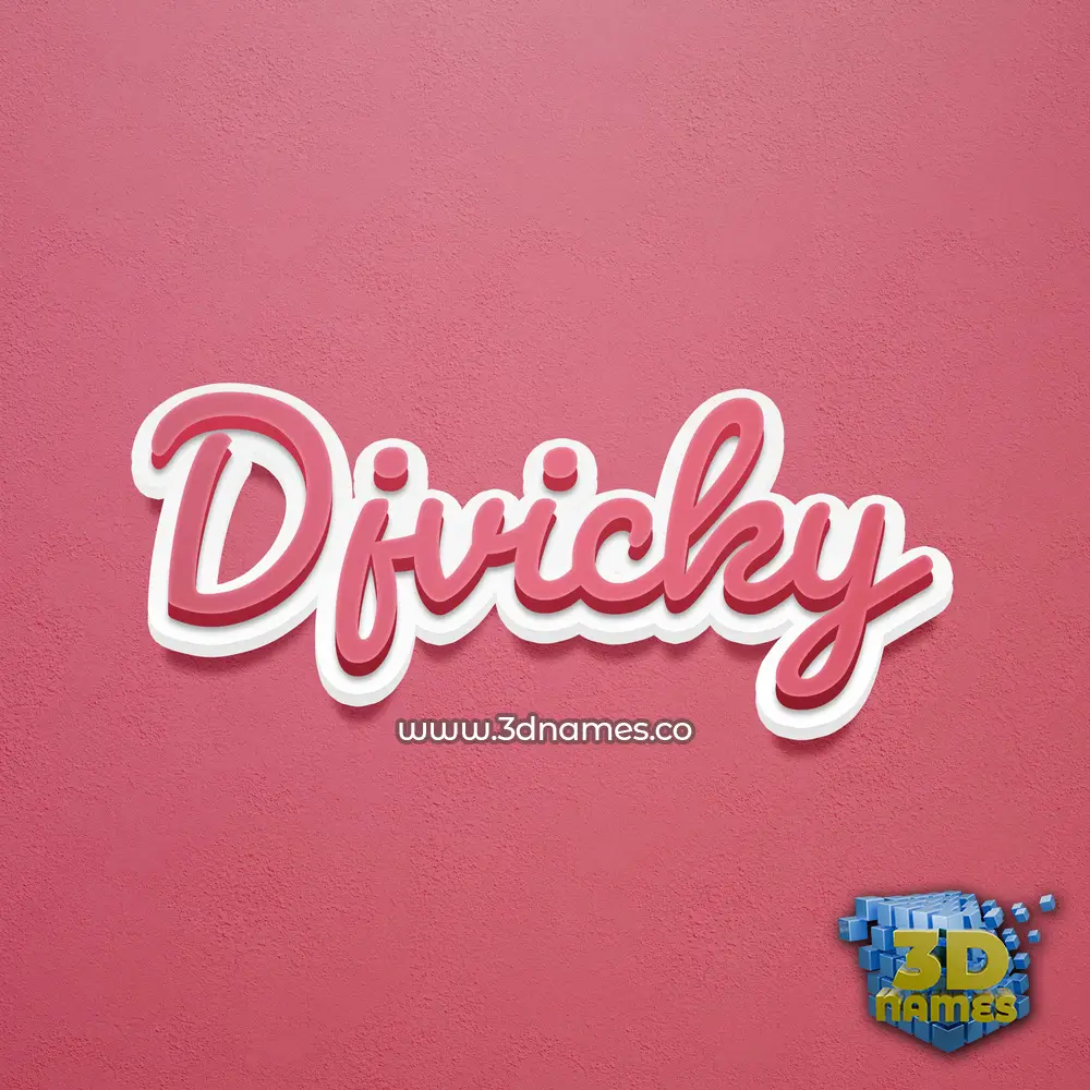 djvicky in Red Scribble style - 3D name wallpaper