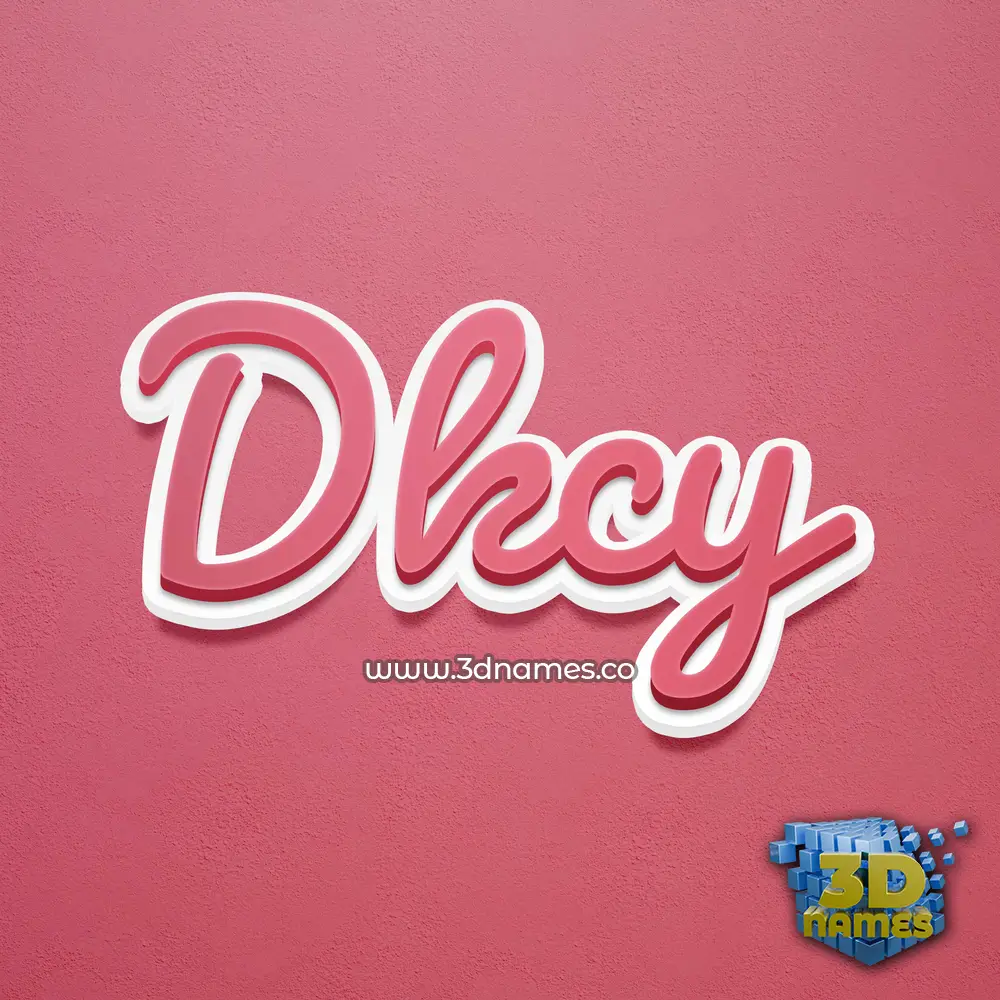 dkcy in Red Scribble style - 3D name wallpaper
