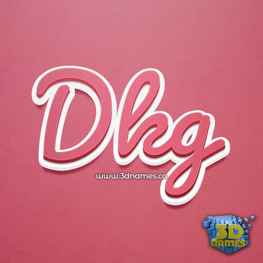 dkg in Red Scribble style - 3D name wallpaper