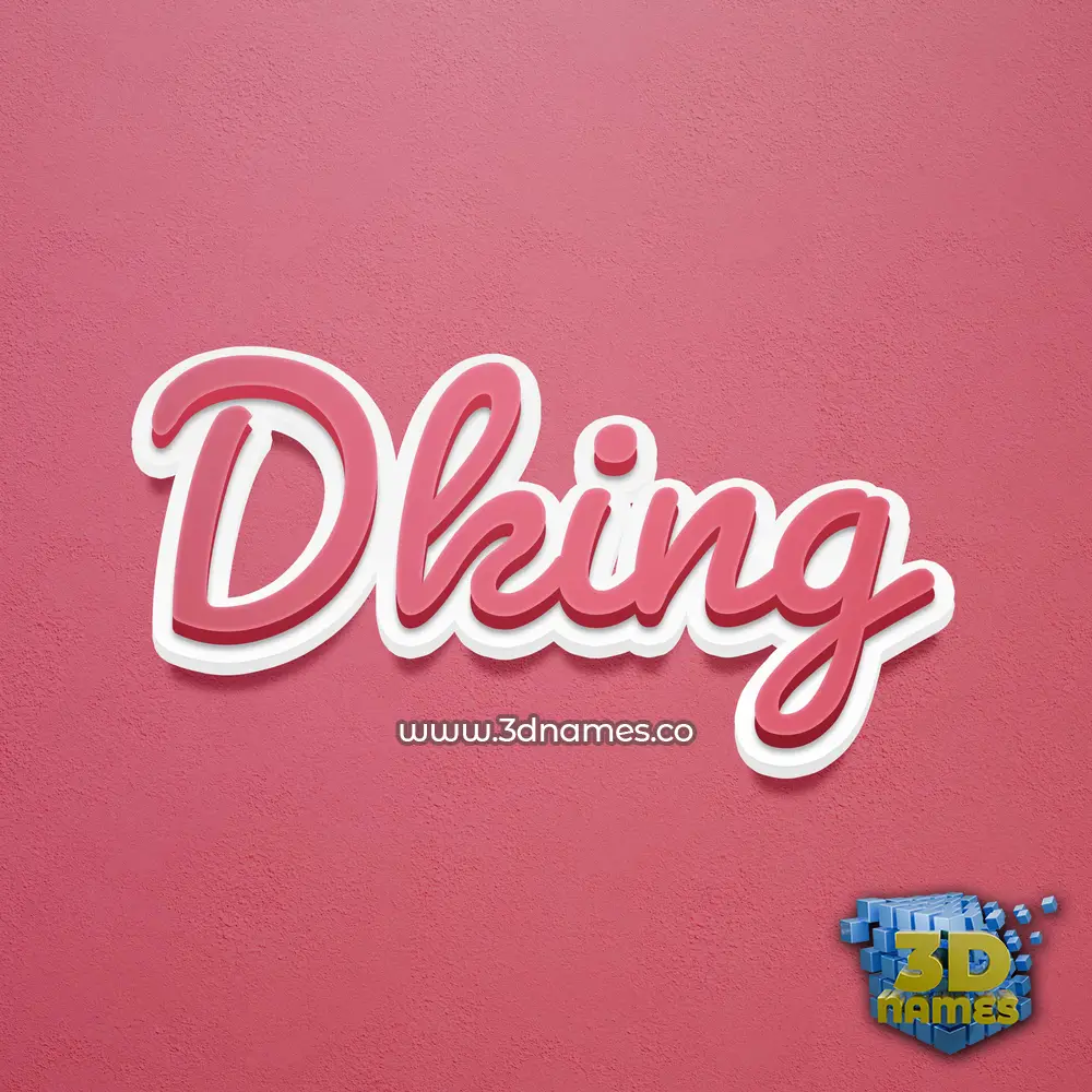 dking in Red Scribble style - 3D name wallpaper