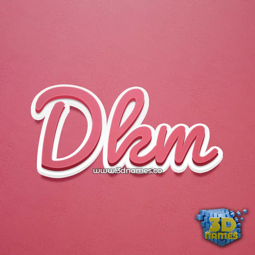 dkm in Red Scribble style - 3D name wallpaper