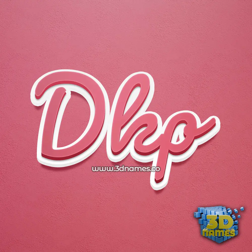 dkp in Red Scribble style - 3D name wallpaper