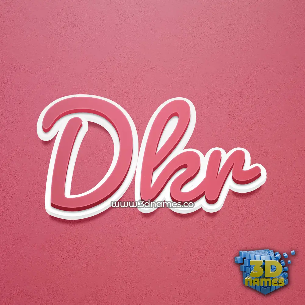 dkr in Red Scribble style - 3D name wallpaper