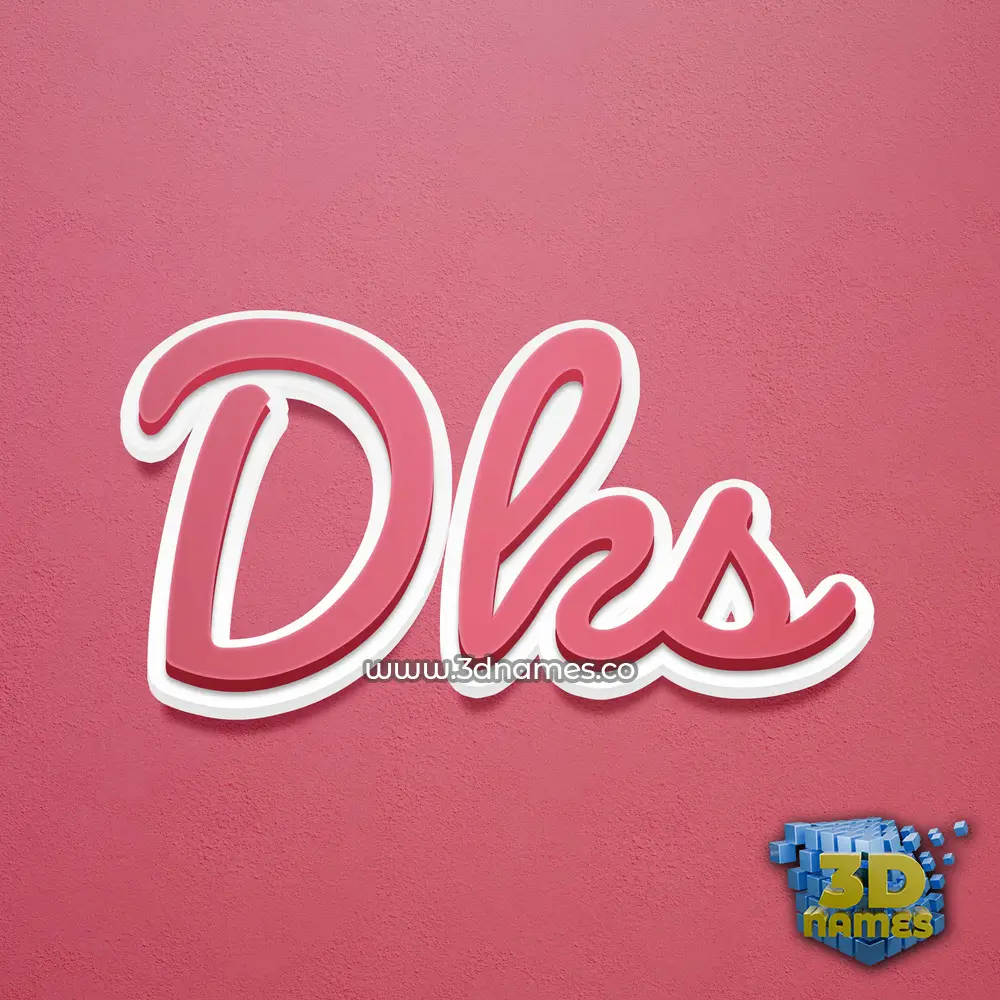 dks in Red Scribble style - 3D name wallpaper