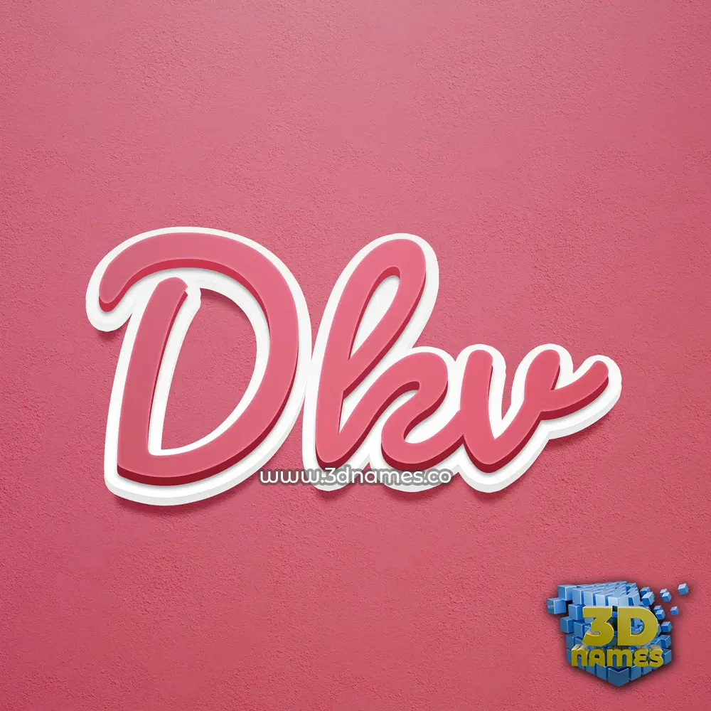 dkv in Red Scribble style - 3D name wallpaper