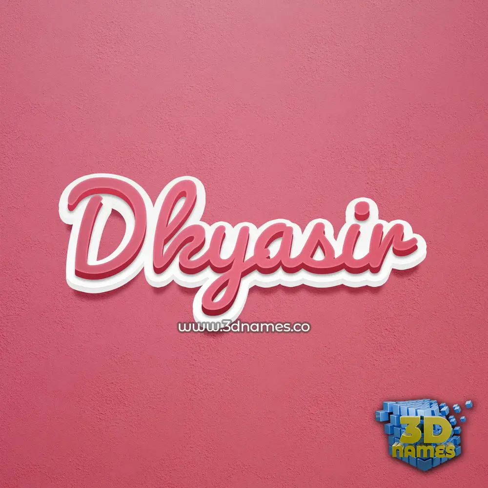 dkyasir in Red Scribble style - 3D name wallpaper
