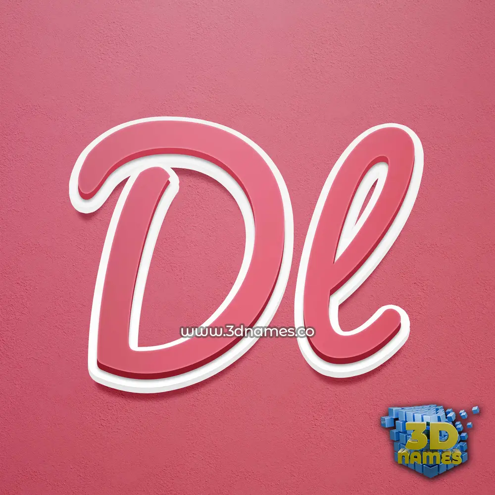 dl in Red Scribble style - 3D name wallpaper