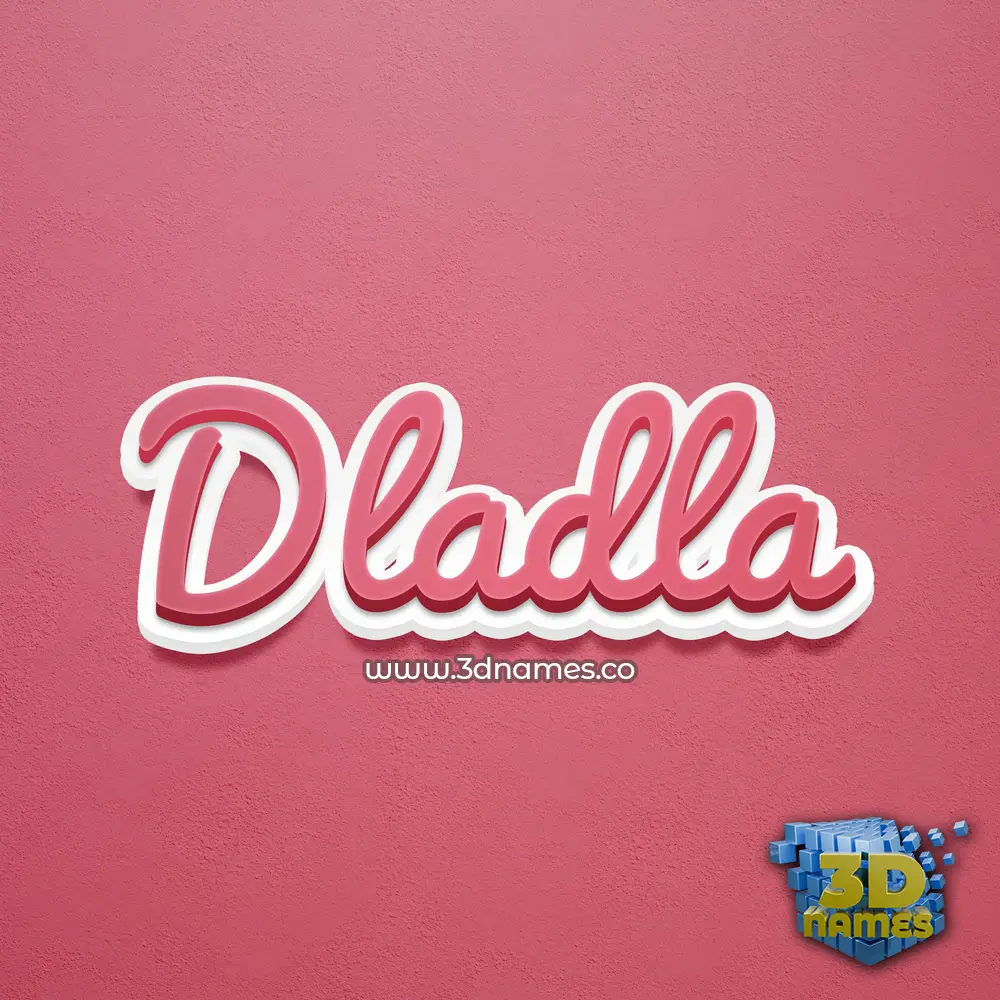 dladla in Red Scribble style - 3D name wallpaper