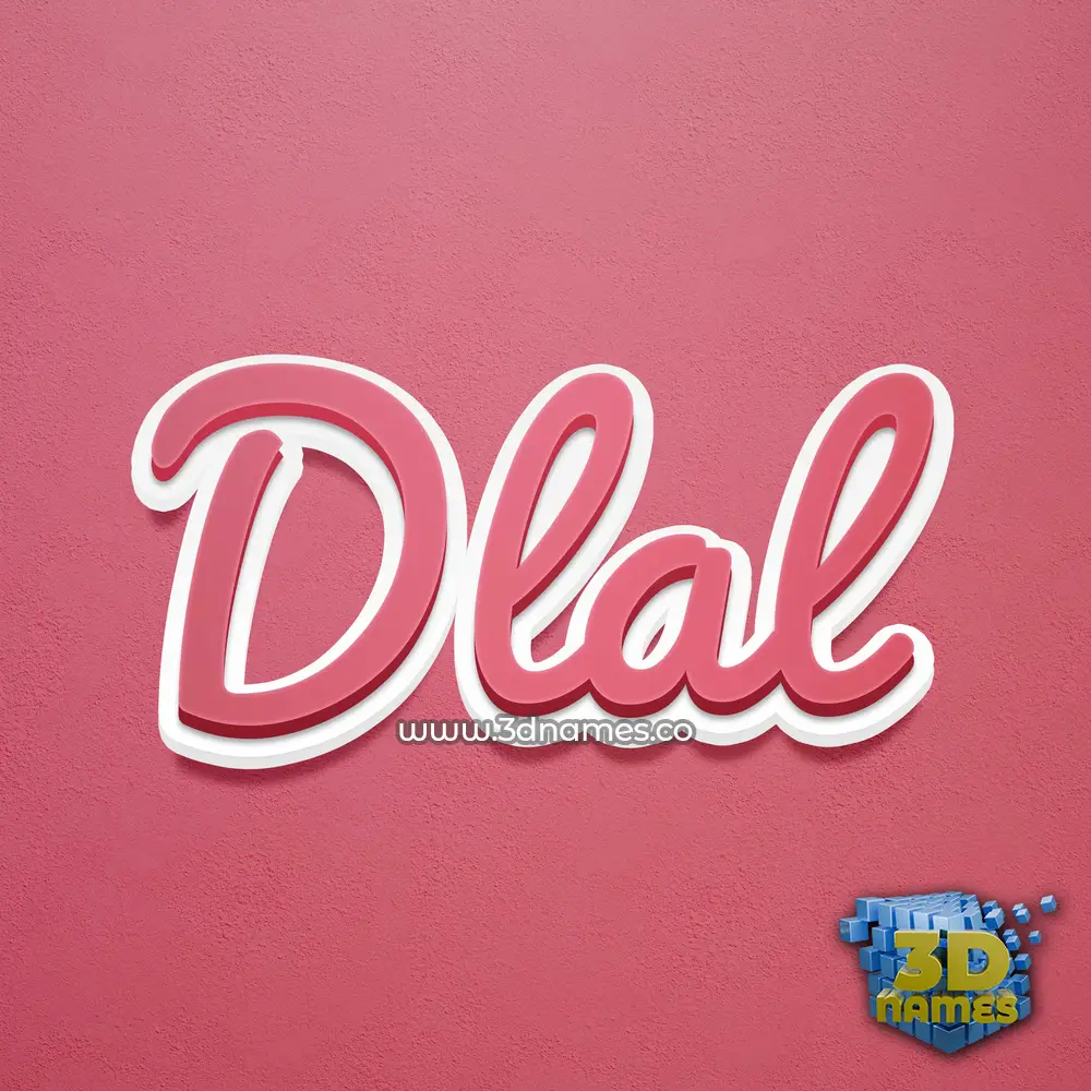 dlal in Red Scribble style - 3D name wallpaper