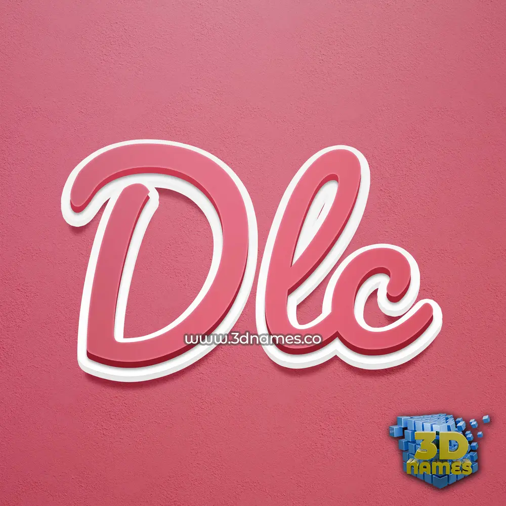 dlc in Red Scribble style - 3D name wallpaper