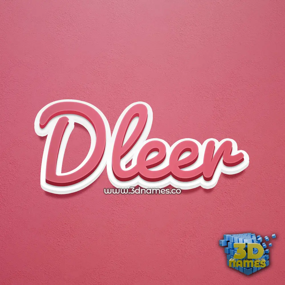 dleer in Red Scribble style - 3D name wallpaper