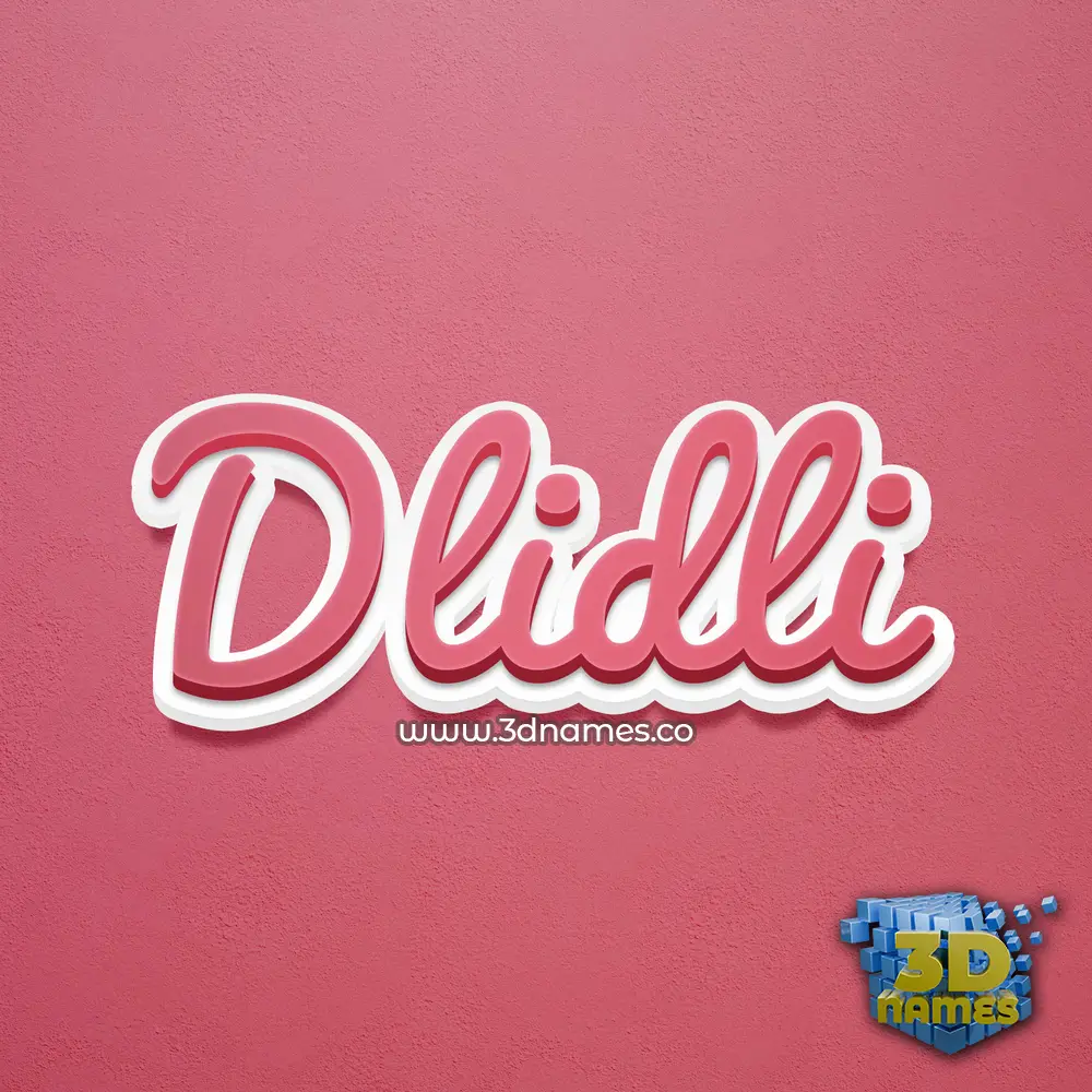 dlidli in Red Scribble style - 3D name wallpaper