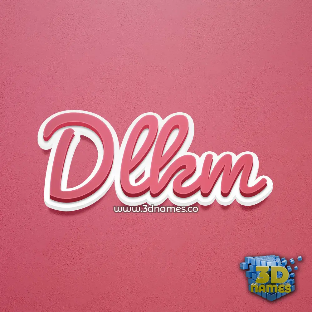 dlkm in Red Scribble style - 3D name wallpaper