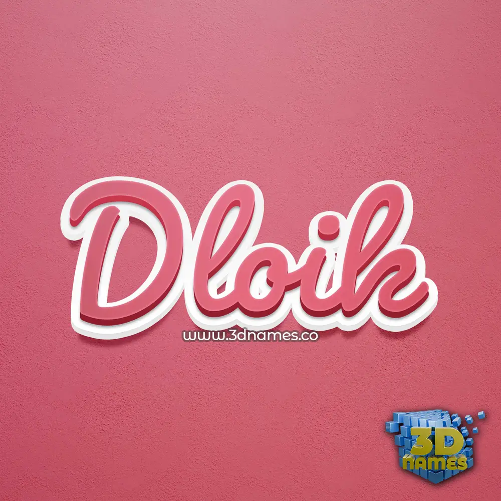 dloik in Red Scribble style - 3D name wallpaper