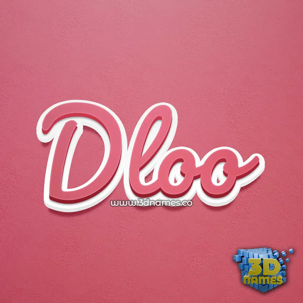 dloo in Red Scribble style - 3D name wallpaper