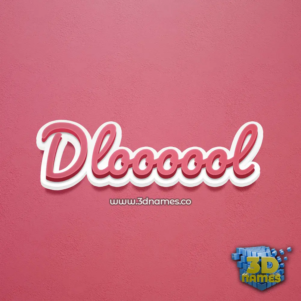 dloooool in Red Scribble style - 3D name wallpaper
