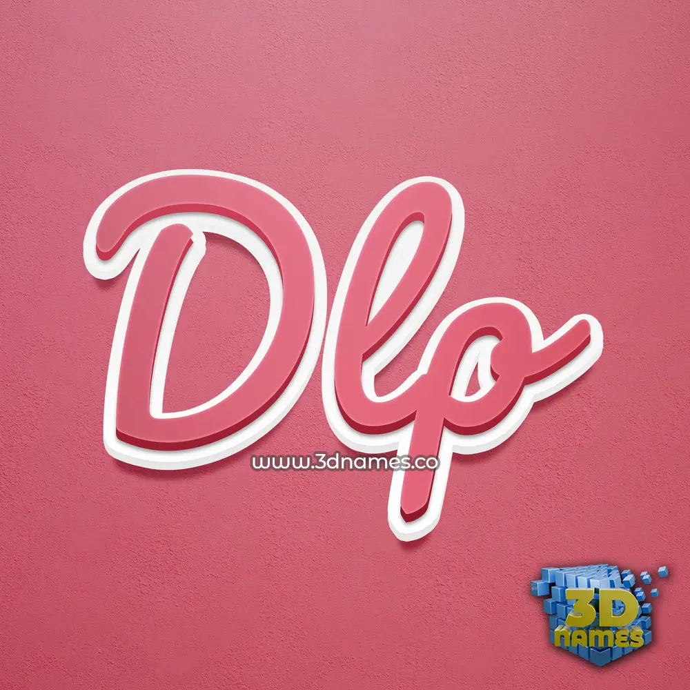 dlp in Red Scribble style - 3D name wallpaper