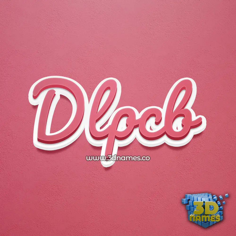 dlpcb in Red Scribble style - 3D name wallpaper