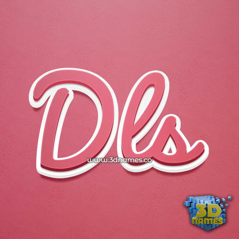 dls in Red Scribble style - 3D name wallpaper