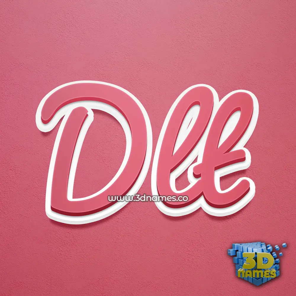 dlt in Red Scribble style - 3D name wallpaper