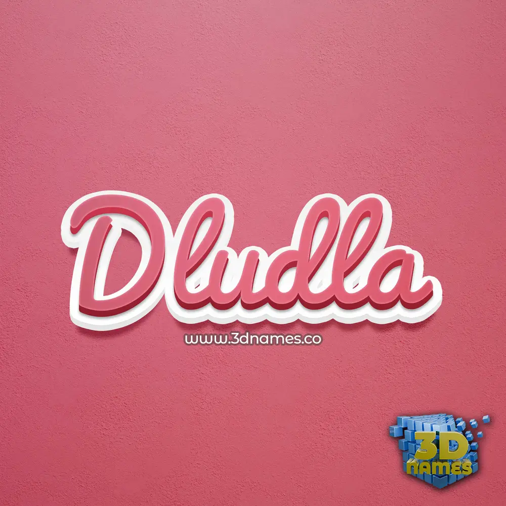 dludla in Red Scribble style - 3D name wallpaper
