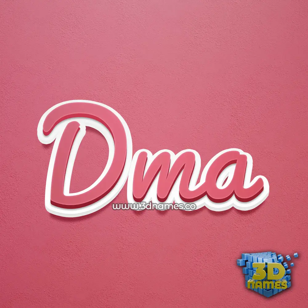 dma in Red Scribble style - 3D name wallpaper