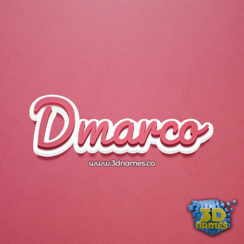 dmarco in Red Scribble style - 3D name wallpaper