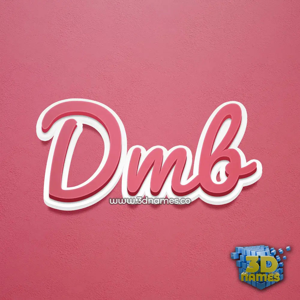 dmb in Red Scribble style - 3D name wallpaper