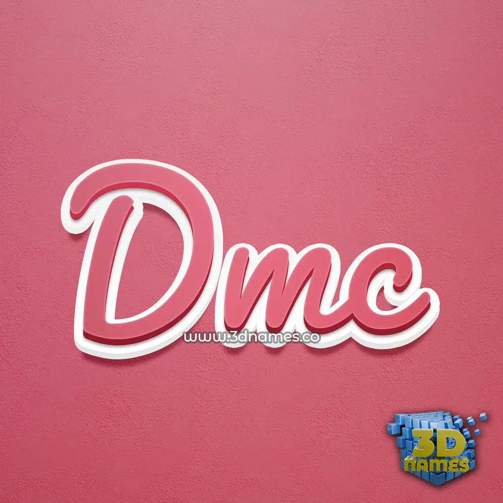 dmc in Red Scribble style - 3D name wallpaper