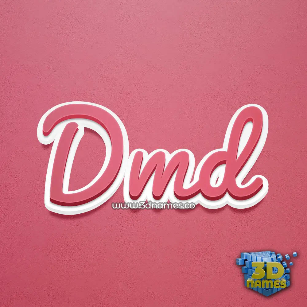 dmd in Red Scribble style - 3D name wallpaper
