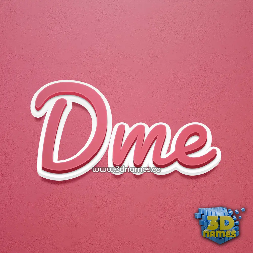 dme in Red Scribble style - 3D name wallpaper