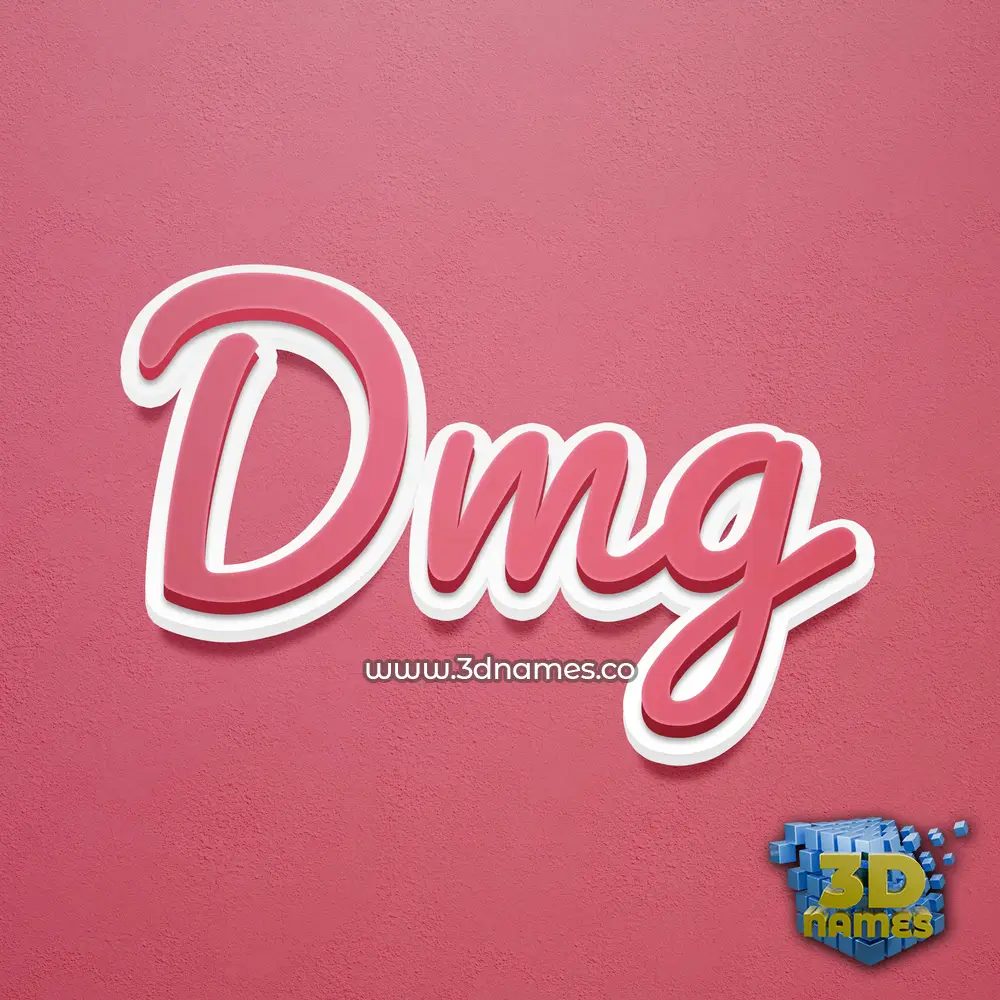 dmg in Red Scribble style - 3D name wallpaper