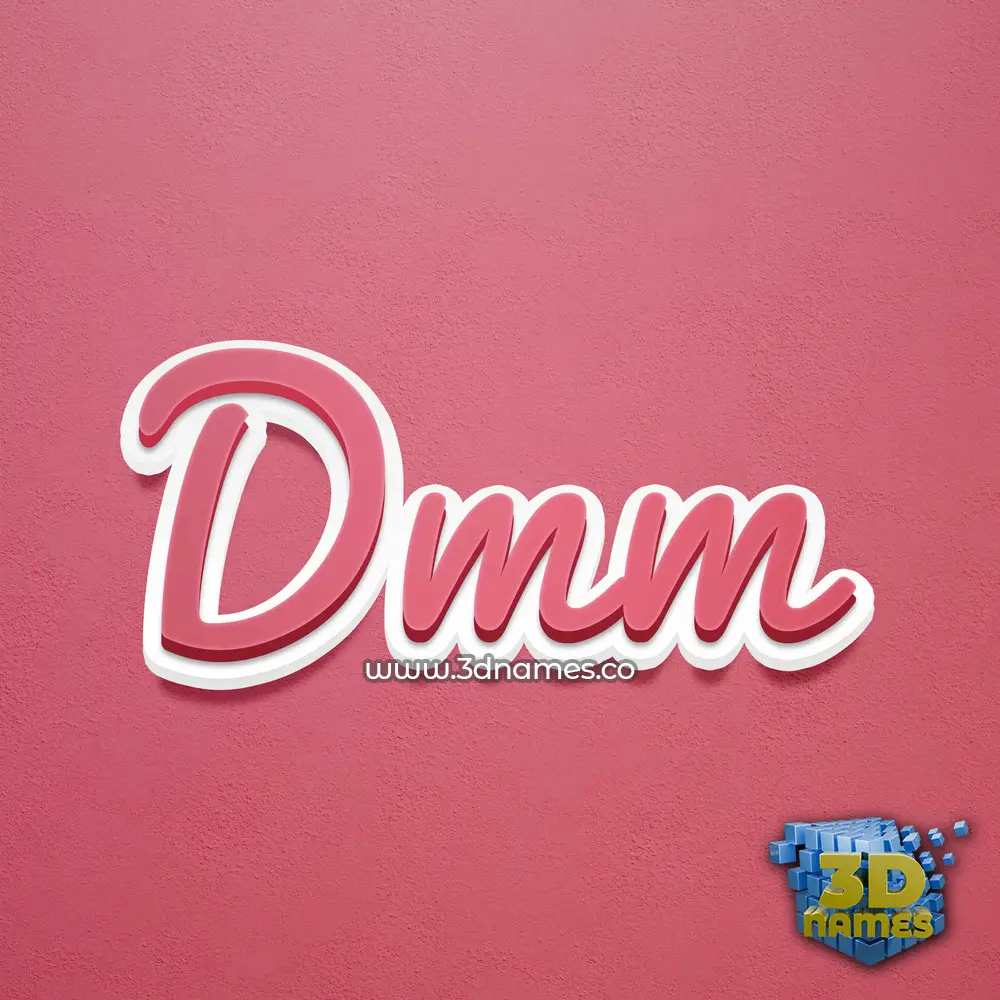 dmm in Red Scribble style - 3D name wallpaper