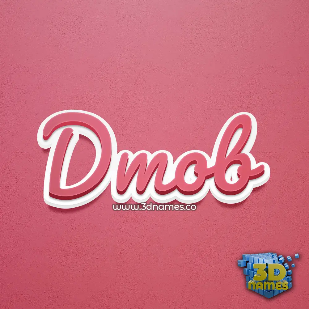 dmob in Red Scribble style - 3D name wallpaper