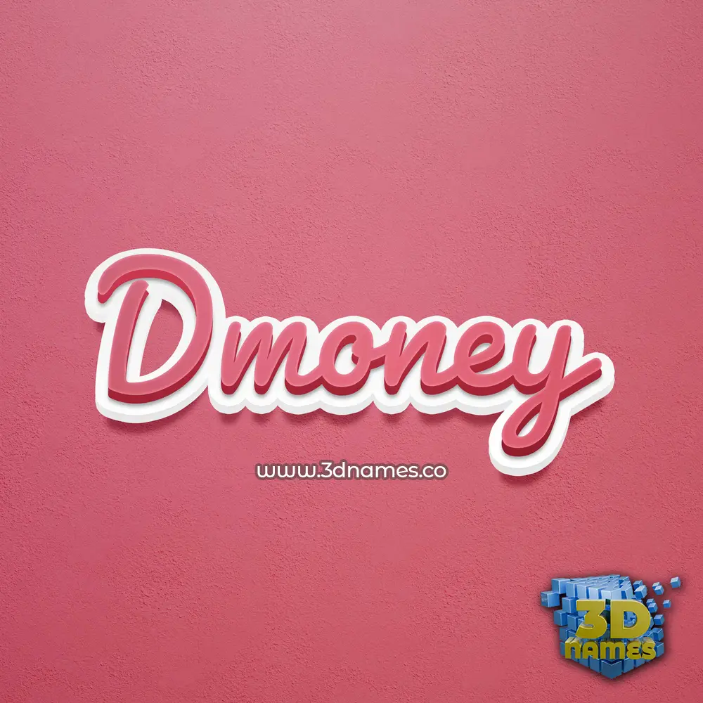 dmoney in Red Scribble style - 3D name wallpaper