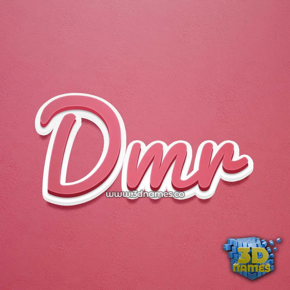 dmr in Red Scribble style - 3D name wallpaper