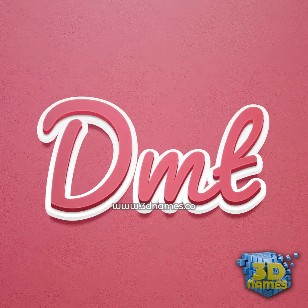 dmt in Red Scribble style - 3D name wallpaper
