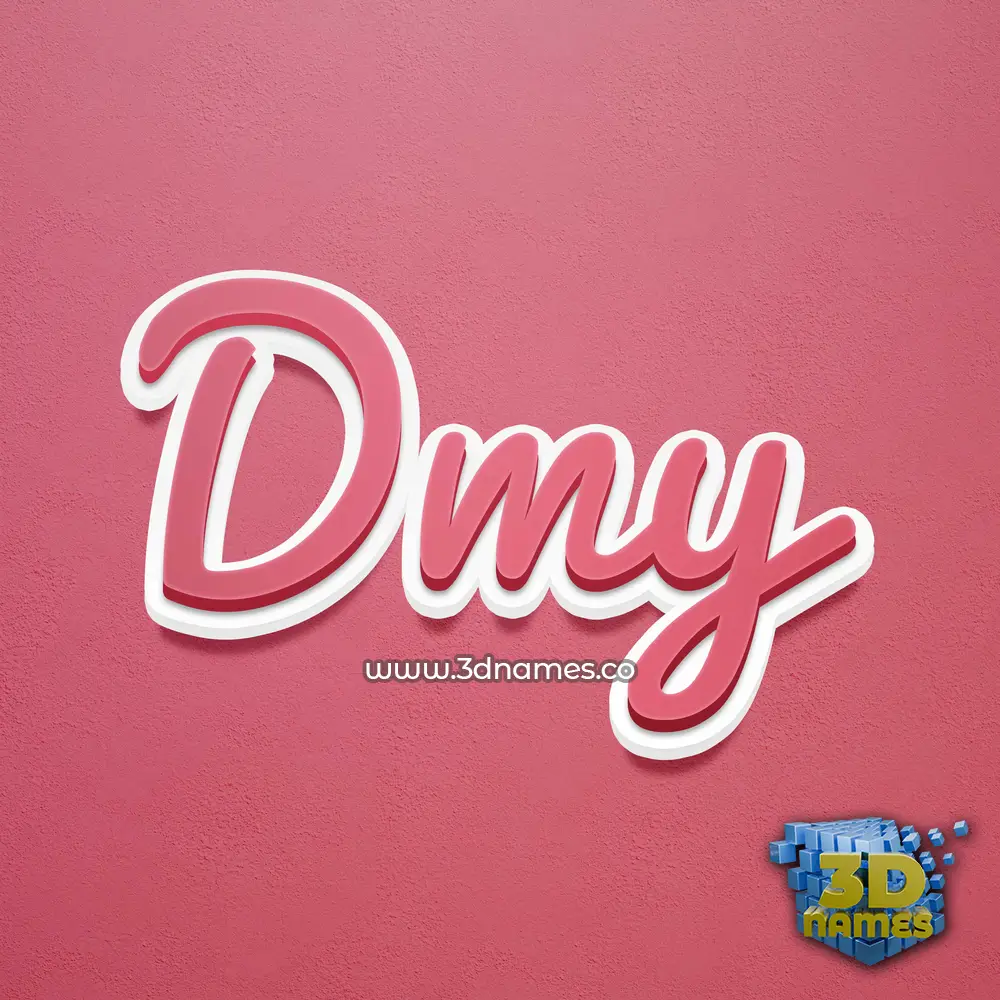 dmy in Red Scribble style - 3D name wallpaper