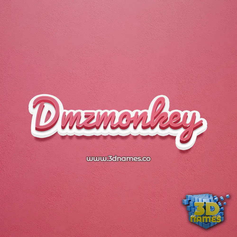 dmzmonkey in Red Scribble style - 3D name wallpaper