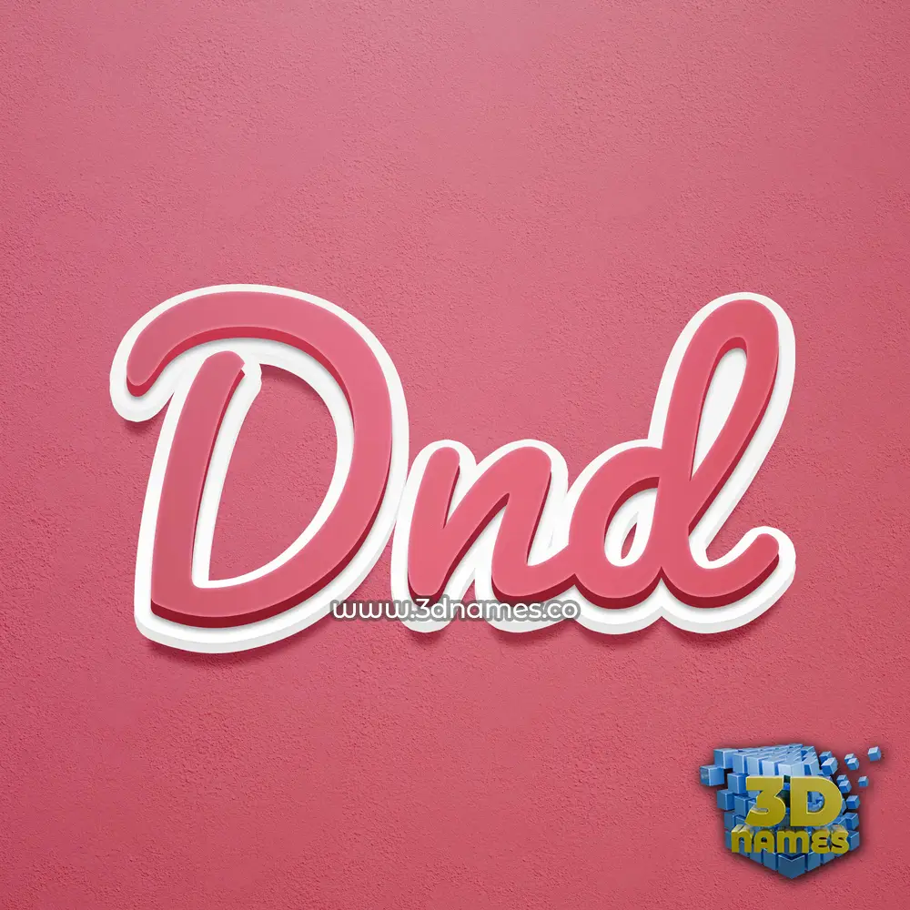 dnd in Red Scribble style - 3D name wallpaper
