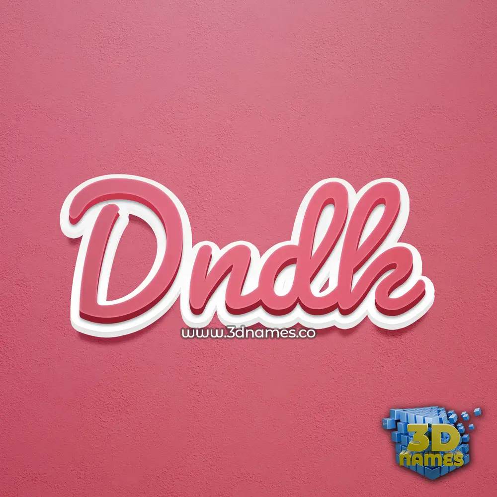 dndk in Red Scribble style - 3D name wallpaper