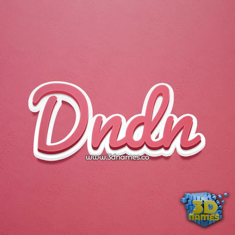 dndn in Red Scribble style - 3D name wallpaper