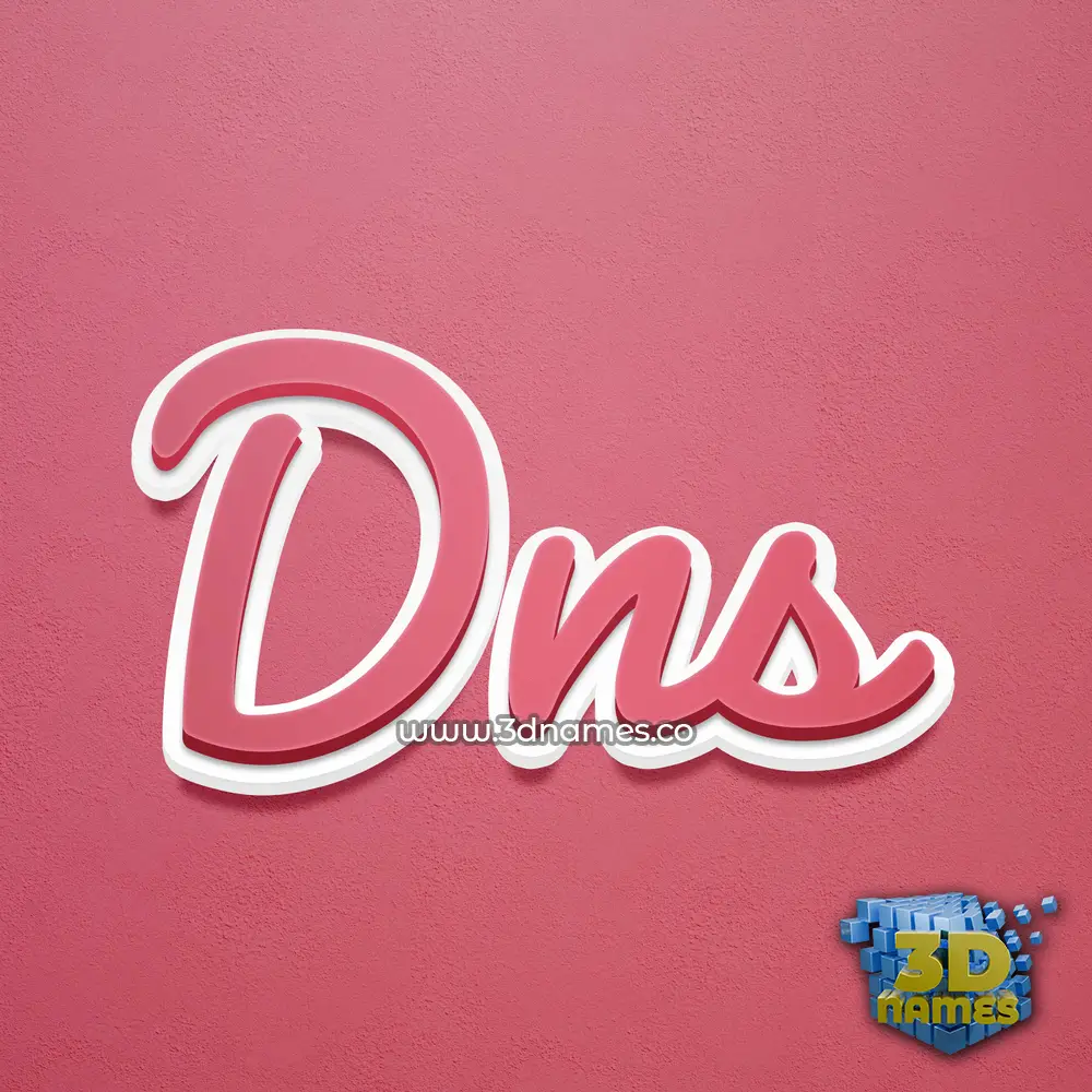 dns in Red Scribble style - 3D name wallpaper