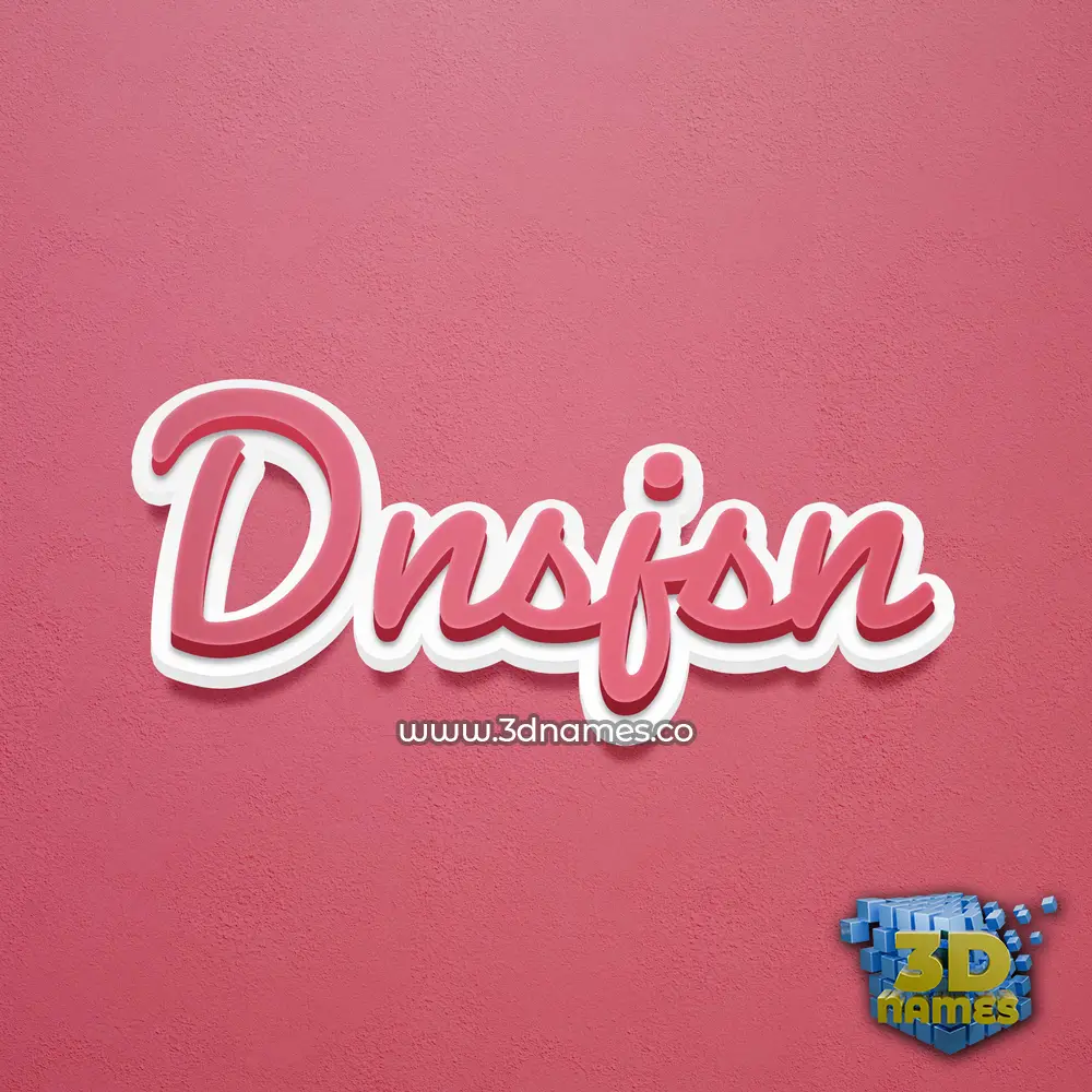 dnsjsn in Red Scribble style - 3D name wallpaper