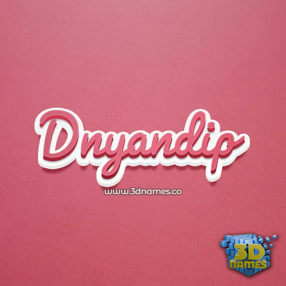 dnyandip in Red Scribble style - 3D name wallpaper